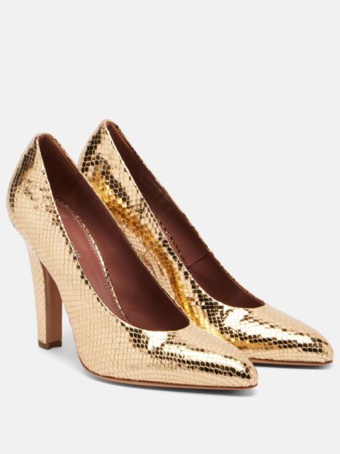 PARIS TEXAS Elsa 100 metallic leather pumps