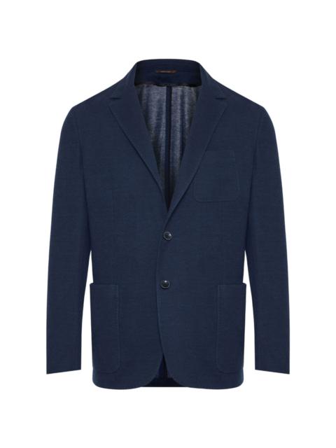 notched-lapel single-breasted blazer