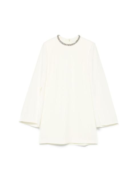 ROLAND MOURET embellished cady mini dress