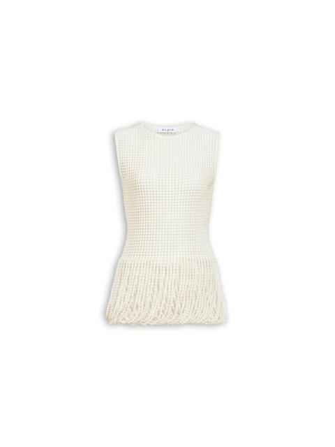 Alaïa BEAD KNIT PEPLUM TOP