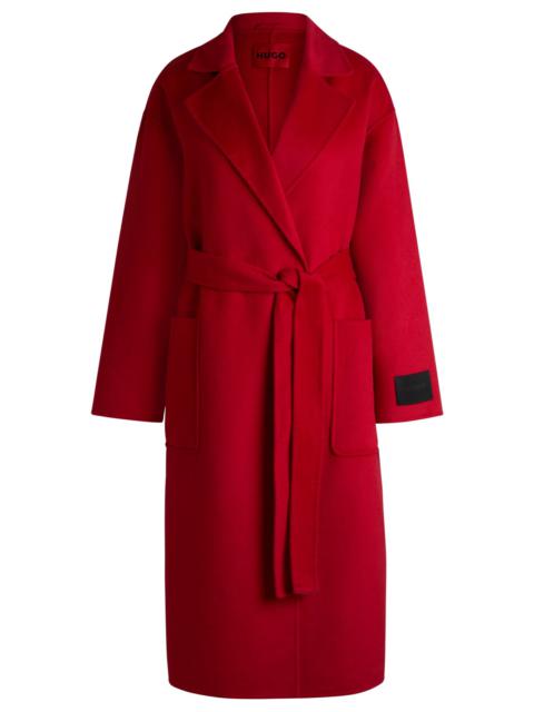 HUGO OVERSIZE-FIT COAT WITH TIE-UP BELT