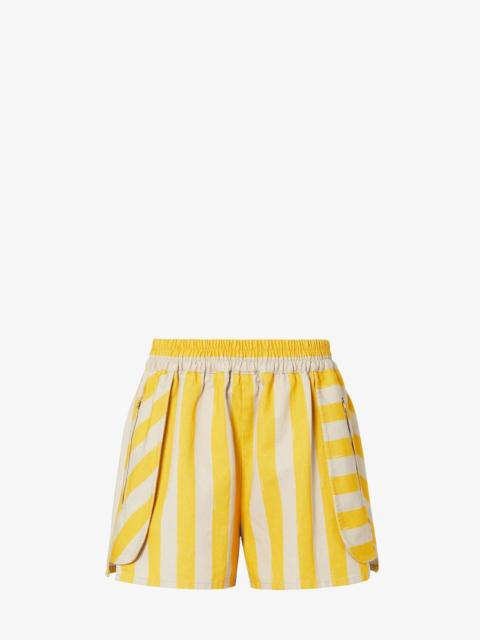 FENDI Shorts Yellow and beige Pequin denim shorts