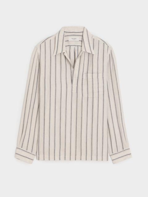 TODD SNYDER Striped Linen Popover Shirt