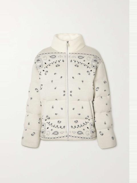 Alanui Bandana jacquard quilted wool down jacket
