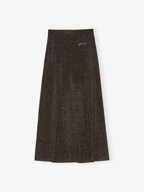 BLACK AND GOLD SPARKLE RIB MAXI SKIRT