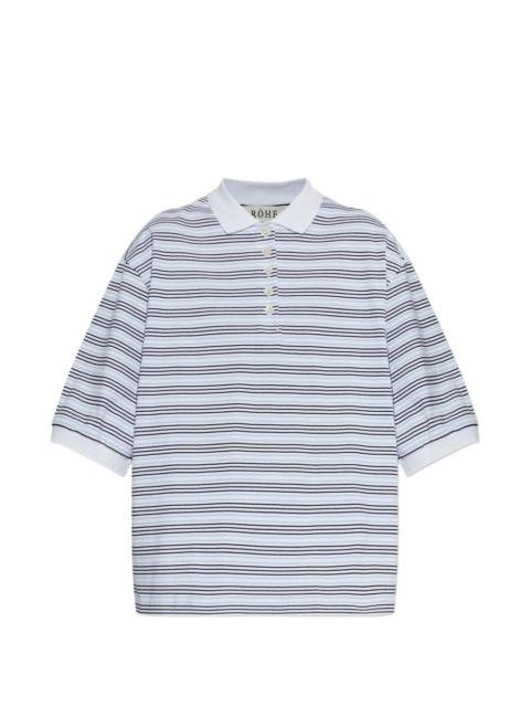 RÓHE striped-pattern buttoned polo shirt