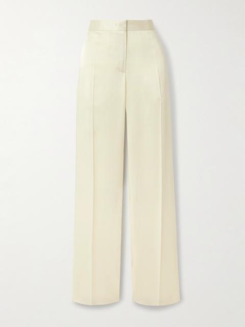 Jil Sander Pleated Satin Straight-leg Pants