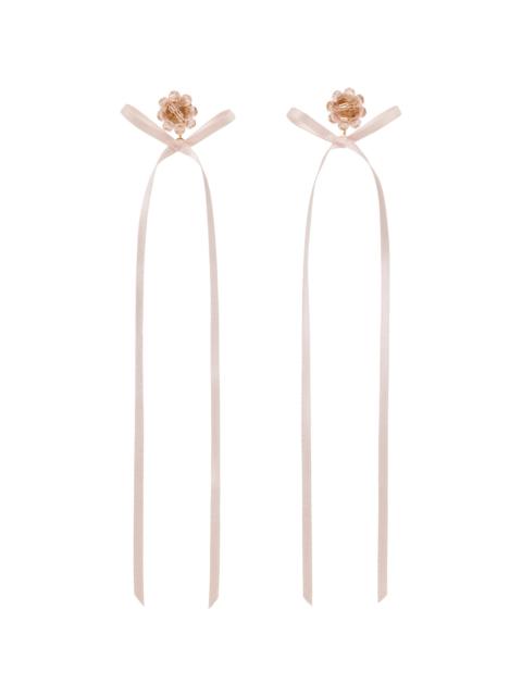 Simone Rocha Pink Bow Ribbon Stud Earrings