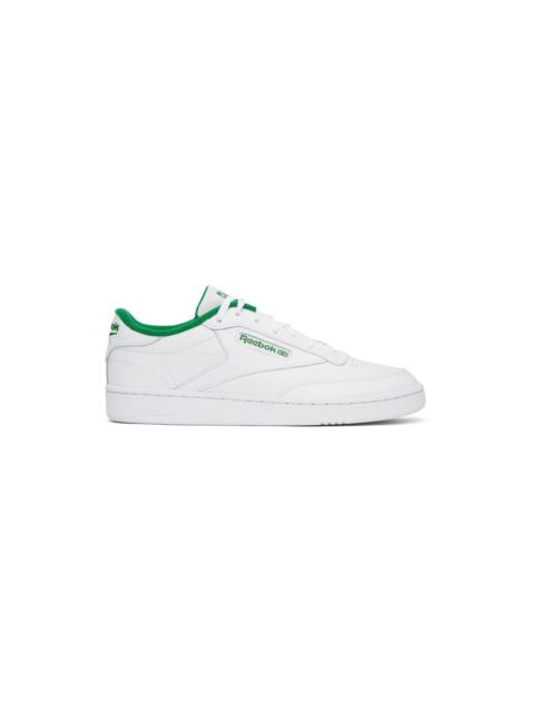 Reebok White & Green Club C 85 Sneakers