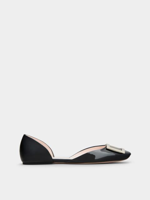 Roger Vivier Trompette Dorsay Metal Buckle Ballerinas in Patent Leather