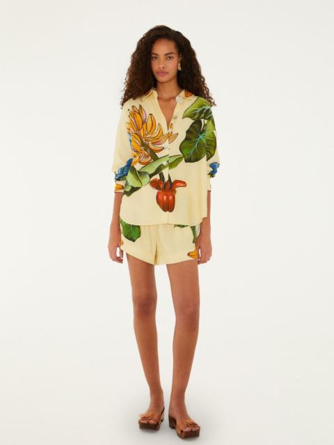 FARM RIO Yellow Banana Grapes Drawstring Lenzing Ecovero Euroflax Shorts