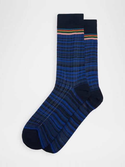 Paul Smith Men's Maury Signature Stripe Mid-Calf Socks
