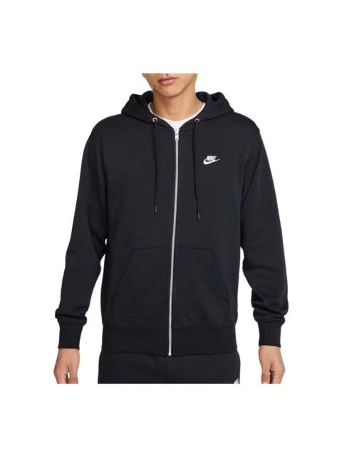 Nike Nike Club Zip-up Terry Hooded Top 'Black White' FN3885-010