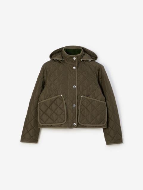 Burberry Diamond Quilted Nylon Cropped Jacket | REVERSIBLE