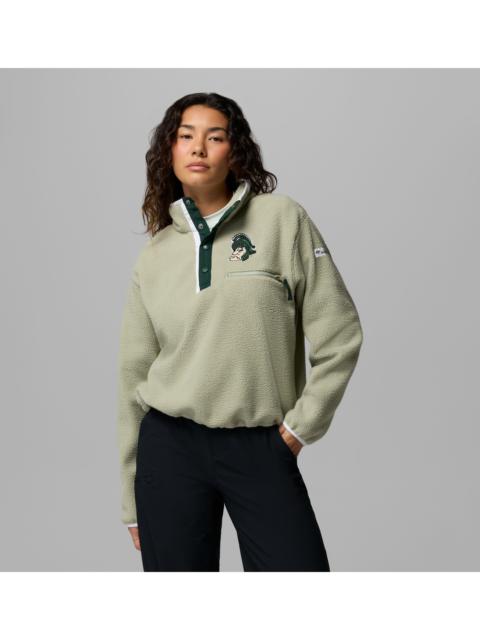 Columbia Women's Collegiate Helvetia Cropped Half Snap Fleece - Michigan State