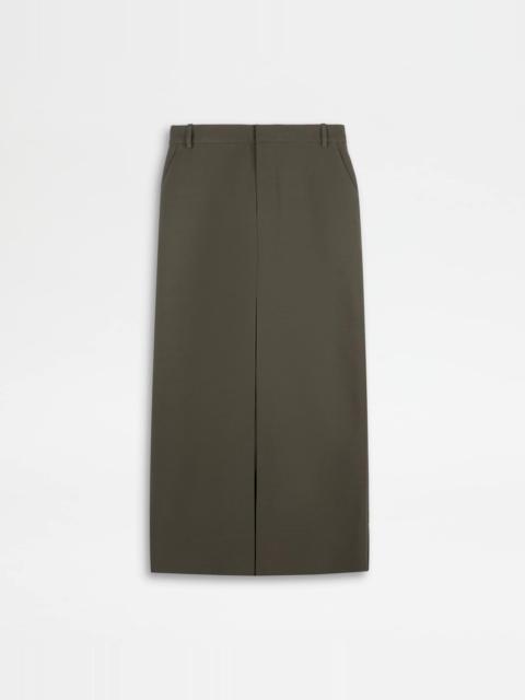 Tod's SKIRT IN WOOL - GREEN