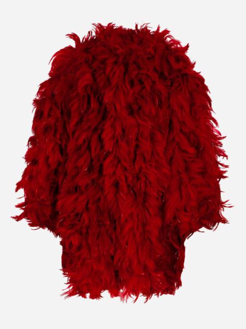 Dolce & Gabbana Organza coat with rooster feather embellishment