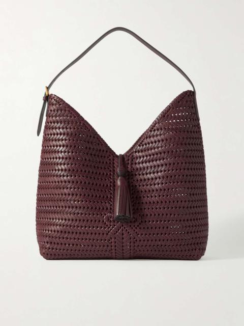 The Neeson tasseled woven leather tote