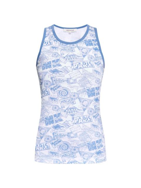 Maison Kitsuné Surf Collage cotton tank top