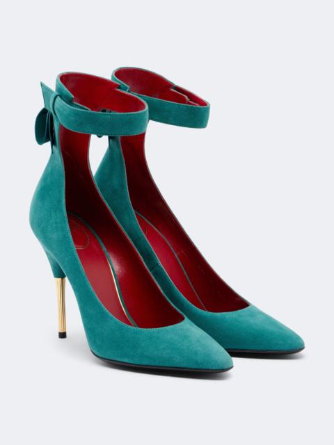 Valentino Fatale bow-detail suede pumps