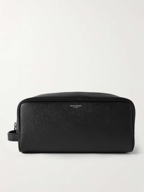 SAINT LAURENT Full-Grain Leather Wash Bag