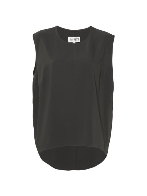 sleeveless asymmetric blouse