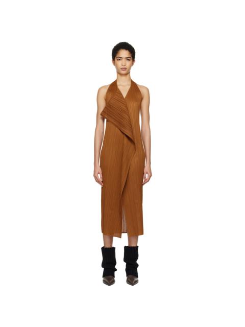 Pleats Please Issey Miyake Brown Monthly Colors November Maxi Dress