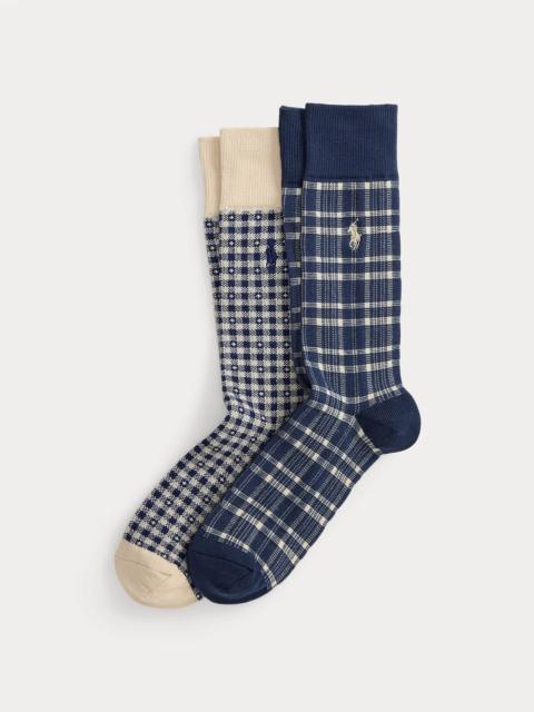 Polo Ralph Lauren Plaid Cotton-Blend Trouser Sock 2-Pack