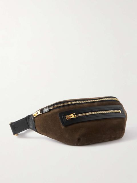 TOM FORD Leather-Trimmed Suede Belt Bag