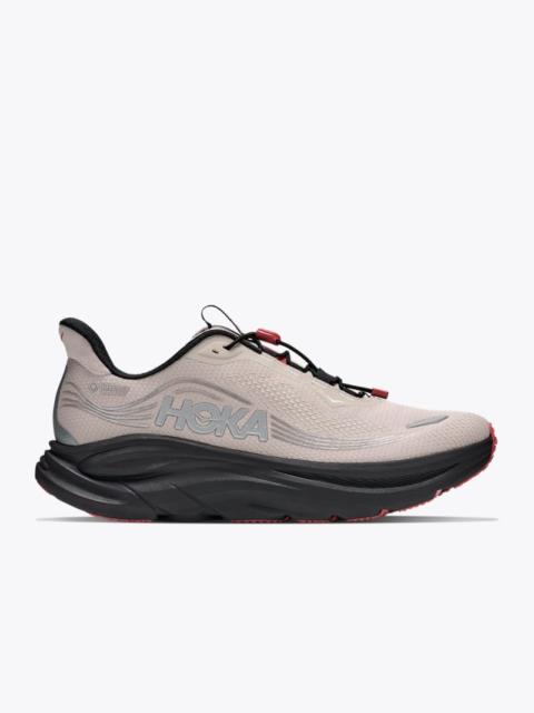 HOKA Men's Clifton 11 GTX Shoes in River Rock Grey/Carbon Black