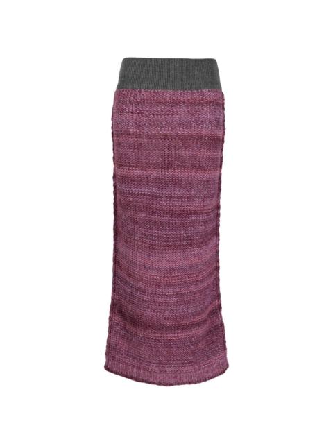 Lynette mÃ©lange-knit midi skirt