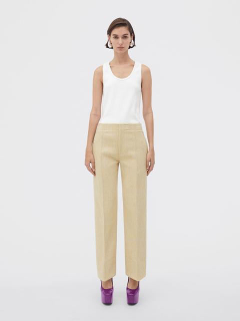 curved shape double wool trousers