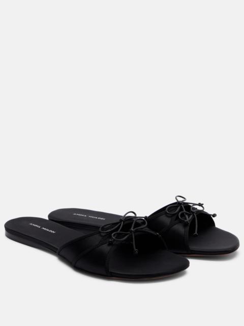 Amina Muaddi Eleonora bow-detail satin sandals