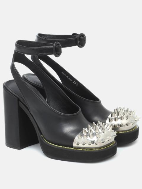 Miu Miu Studded leather platform pumps