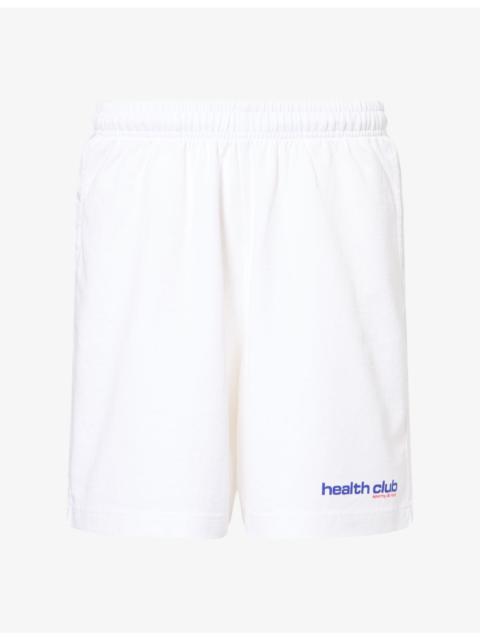Sporty & Rich Health Club Logo-Print Cotton Shorts