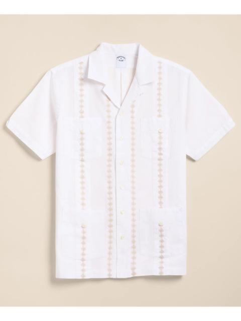 Brooks Brothers Cotton Guayabera Embroidered Short-Sleeve Shirt
