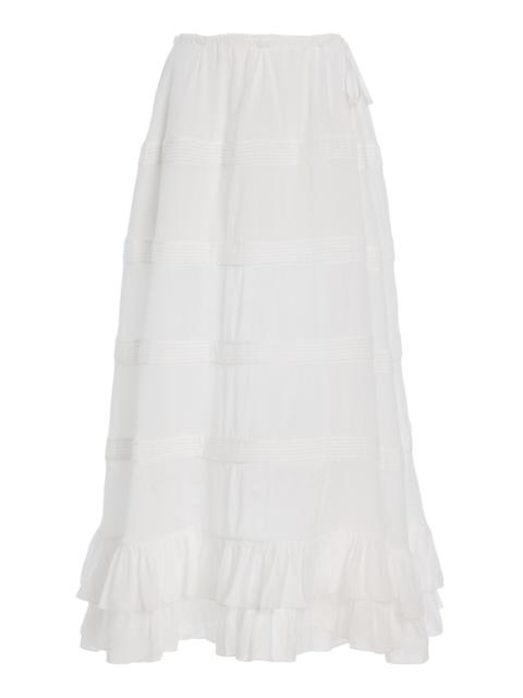 Mirror Palais Cotton Midi Skirt ivory