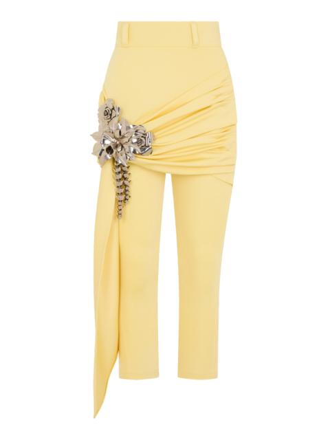 rabanne Skirt-Detailed Skinny-Leg Pants yellow