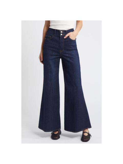 FRAME FRAME Le Palazzo High Waist Crop Wide Leg Jeans in Fawcett at Nordstrom