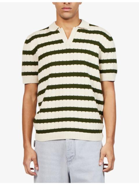 PERCIVAL Stine Striped Knitted Polo Shirt