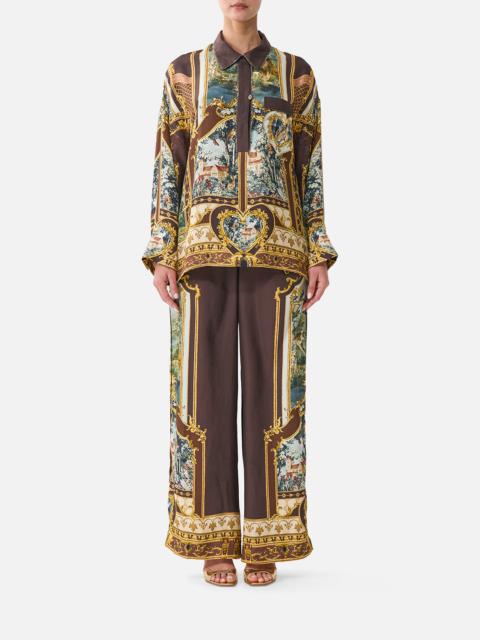 CAMILLA WIDE LEG WAISTED PANT ANIMALS IN THE PALACE
