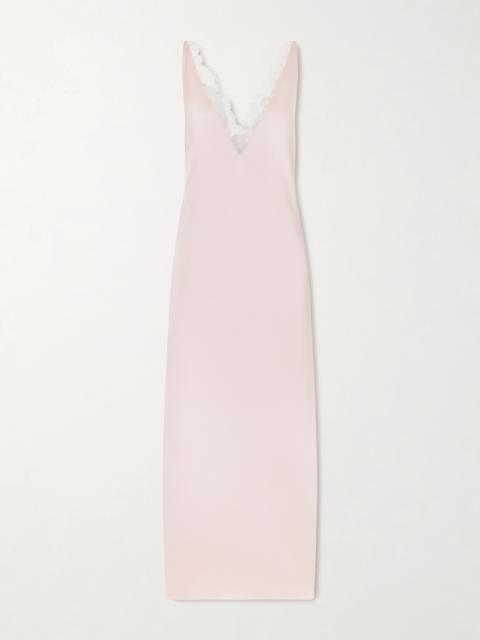 Stella McCartney Lace-trimmed Satin Midi Dress