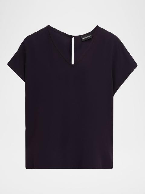 EMPORIO ARMANI V-Neck Cady Top