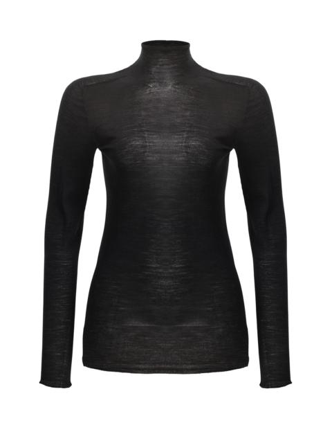 CAROLINA HERRERA Sheer Long Sleeve Turtleneck