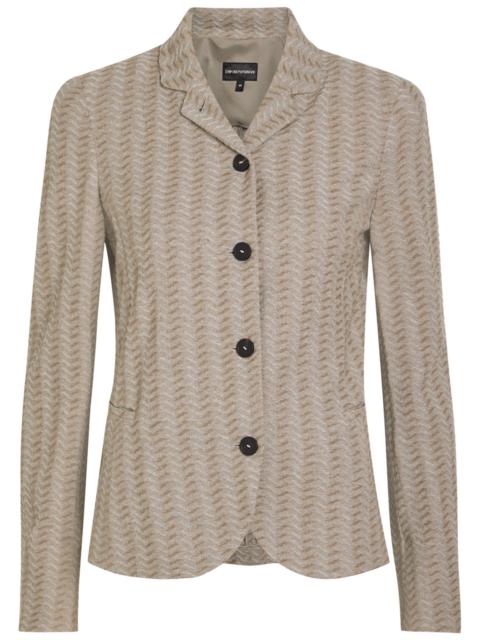 EMPORIO ARMANI Emporio Armani Chevron-knit Cotton-blend Jacket