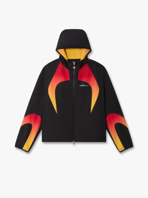 CASABLANCA Black & Orange Gradient Zip-Up Hooded Jacket