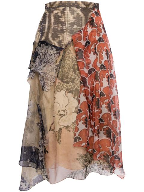 BIYAN patchwork high-waisted skirt
