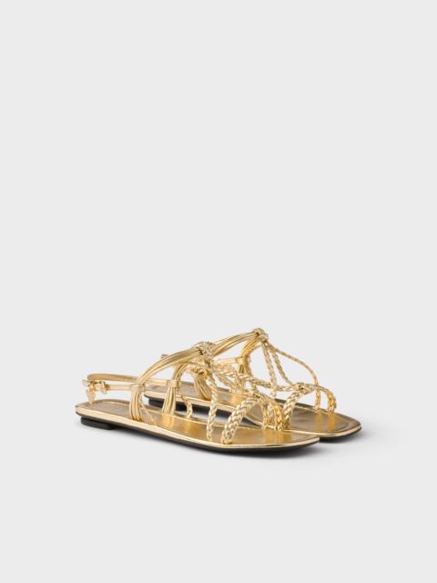 Prada Flat mordoré nappa leather sandals