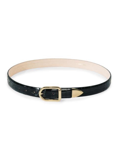 DÉHANCHE Women's Resort Mija Croc-Embossed Leather Belt - Black Croco Gold