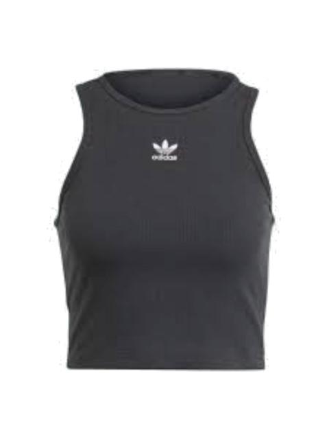adidas (WMNS) adidas Essentials 늑골 탱크 탑 아시아 Sizing '블랙' IJ8251